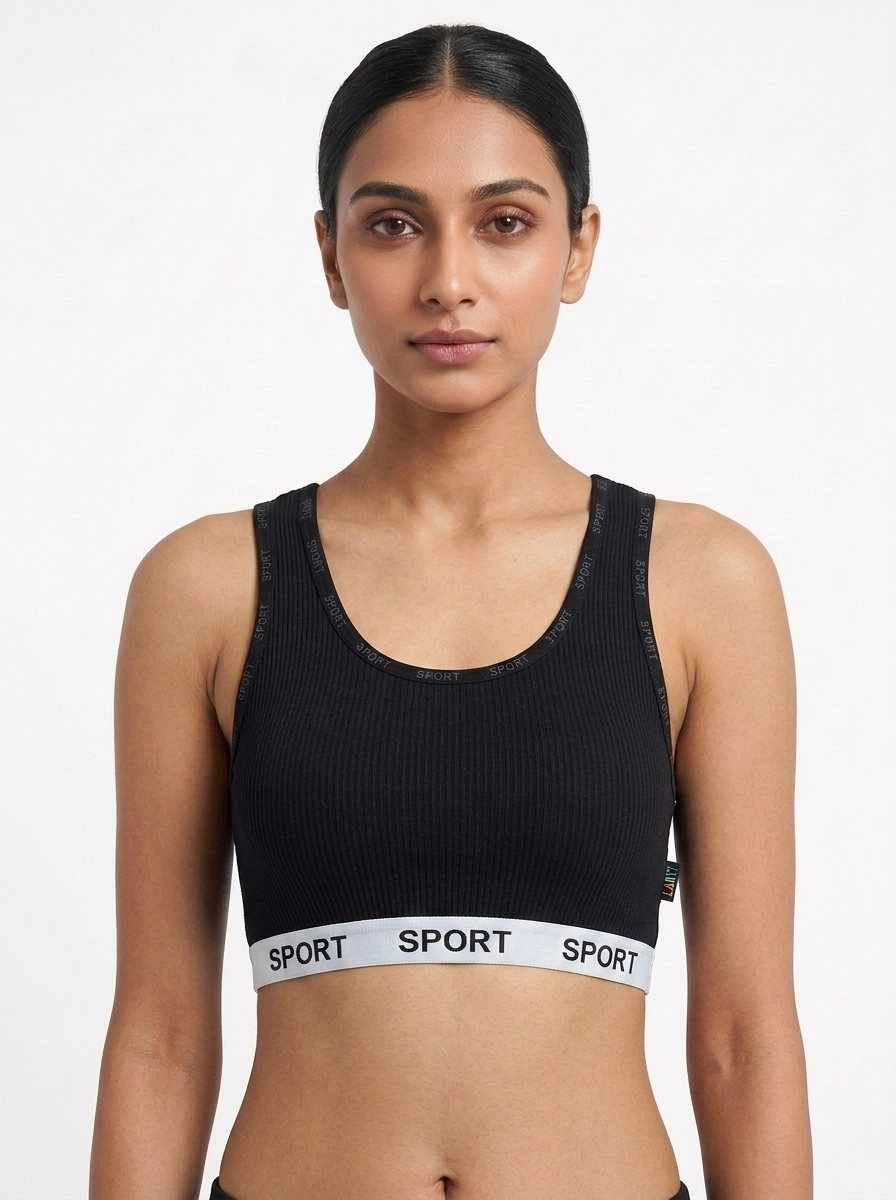 Indian_model_wearing_sports_bra_202607191142 (2) Premium Seamless Ribbed Sports Bralette - Image 1