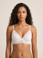 Lace Mesh-Trim Triangle Bralette