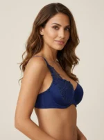 Denim Rose Lace Push-Up Bra - Image 3