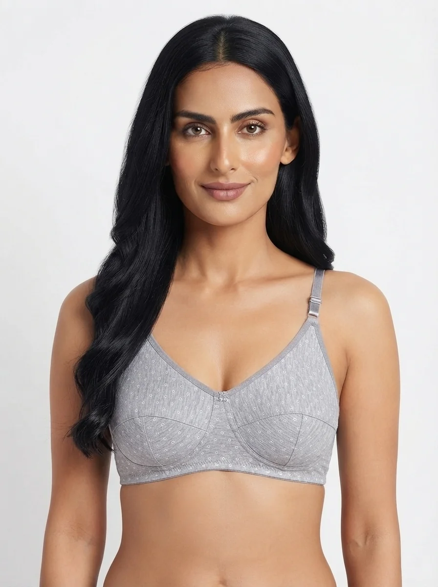 Modal_pose_front_pose_202607170704 Women's Premium Turkish Cotton Underwired Seamed Bra with Geometric Diamond Print - Image 1