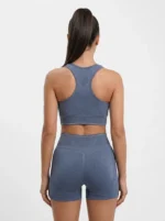 Seamless Mesh Panel Two-Piece Workout Set - Image 3