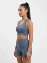 Seamless Mesh Panel Two-Piece Workout Set - Image 2