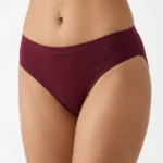 Sleek Mid-Rise Cotton Bikini in Rich Plum