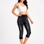 Lady Center Love Script Performance Capri Leggings
