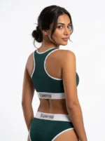 Seamless Contrast Trim Active Lingerie Set - Image 2