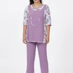 Mock-Apron Printed Accent Professional Uniform Scrub Set
