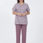 Striped Mock-Wrap Uniform