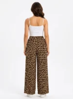 Women's Wide-Leg Leopard Print Casual Trousers - Image 2