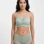 Mint Whisper Sheer Floral Lace Lingerie Set
