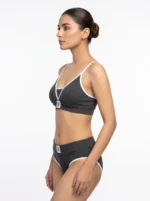 Women's Sporty Ribbed Contrast-Trim Athleisure Set - Image 3