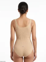 Women's Seamless Ribbed Scoop-Neck Bodysuit Athleisure Base Layer - Image 2
