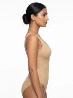 Women's Seamless Ribbed Scoop-Neck Bodysuit Athleisure Base Layer - Image 3