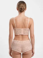 Women's All-Over Lace Longline Bralette & Hipster Briefs Set - Image 2