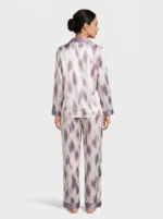 Lavender Abstract Ikat Satin Pajama Set - Image 2