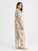 Toasted Almond Abstract Cotton Pajama Set - Image 3