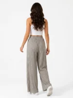 Women's Wide-Leg Shimmer Star Print Casual Trousers - Image 2
