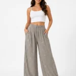 Women's Wide-Leg Shimmer Star Print Casual Trousers
