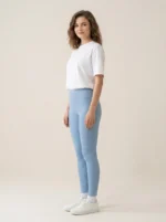 Women's High-Waisted Ribbed Knit Leggings - Image 3