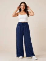 Women's Loose-Fit Polka Dot Casual Drawstring Loungewear Pants