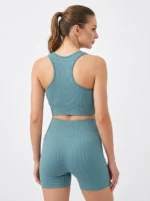 Emerald Spruce Ribbed Seamless Activewear Set - Image 2