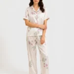 Champagne Clover Satin Pajama Set