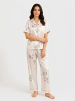 Champagne Clover Satin Pajama Set