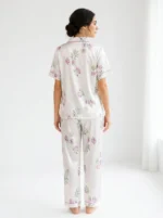 Champagne Clover Satin Pajama Set - Image 2