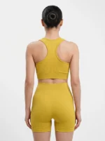 Solar Mustard Ribbed Seamless Activewear Set - Image 2
