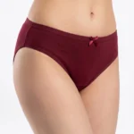 Classic Cabernet Cotton Bikini with Delicate Bow Trim
