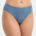 Classic Plum Cotton Bikini with Delicate Bow Accent