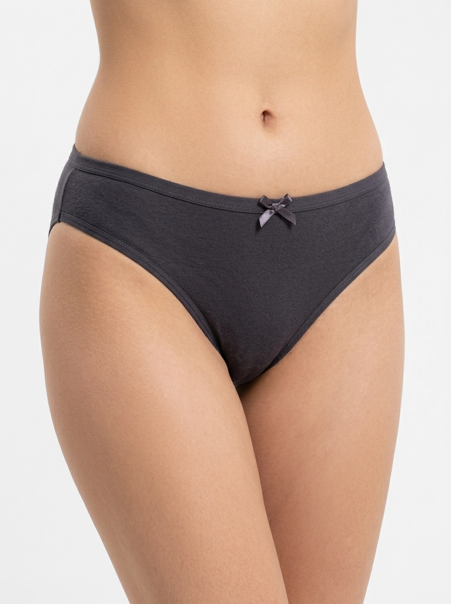Panties_on_model_white_background_202607150142 (1) Elegant Sage Green Cotton Bikini with Classic Satin Bow - Image 1