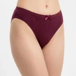 Elegant Muted Taupe Cotton Bikini with Classic Satin Bow