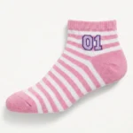 Women's "01" Number Embroidered Ankle Socks