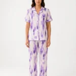 Women's Abstract Purple Print Pajama Set