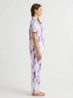 Women's Abstract Purple Print Pajama Set - Image 3