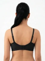 Women's Wire-Free Comfort Bra with Ribbed Texture and Geometric Center Cutout - Image 2