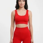 Crimson Scarlet Ribbed Seamless Activewear Set