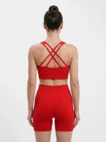 Crimson Scarlet Ribbed Seamless Activewear Set - Image 2