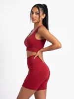 Crimson Scarlet Ribbed Seamless Set - Image 3