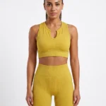Solar Mustard Ribbed Seamless Activewear Set