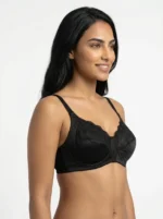 Women's Classic Eyelet Embroidered Seamed Wire-Free Support Bra - Image 3