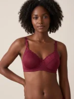 Shine Strap Rose Lace Lightly Lined Low-Cut Demi Bra