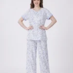 Women's All-Over Leaf Print Short-Sleeve Pajama Set