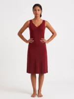 Women's Cotton Lace-Trim V-Neck Sleeveless Nightgown Slip