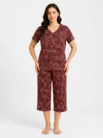 Women's Geometric Arch Print V-Neck Pajama Set