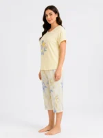 Women's Sunflower Graphic Ribbed Pajama Set - Image 3
