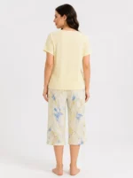 Women's Sunflower Graphic Ribbed Pajama Set - Image 2