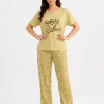 Women's "OOH lala" Graphic Ribbed Pajama Set