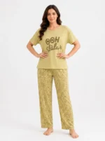 Women's "OOH lala" Graphic Ribbed Pajama Set