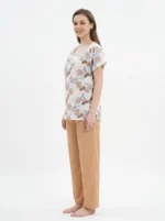 Women's Tropical Monstera Leaf Square-Neck Pajama Set - Image 3